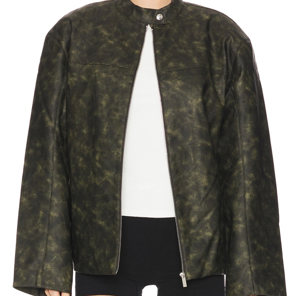 REVOLVE Olive Leather Jacket
